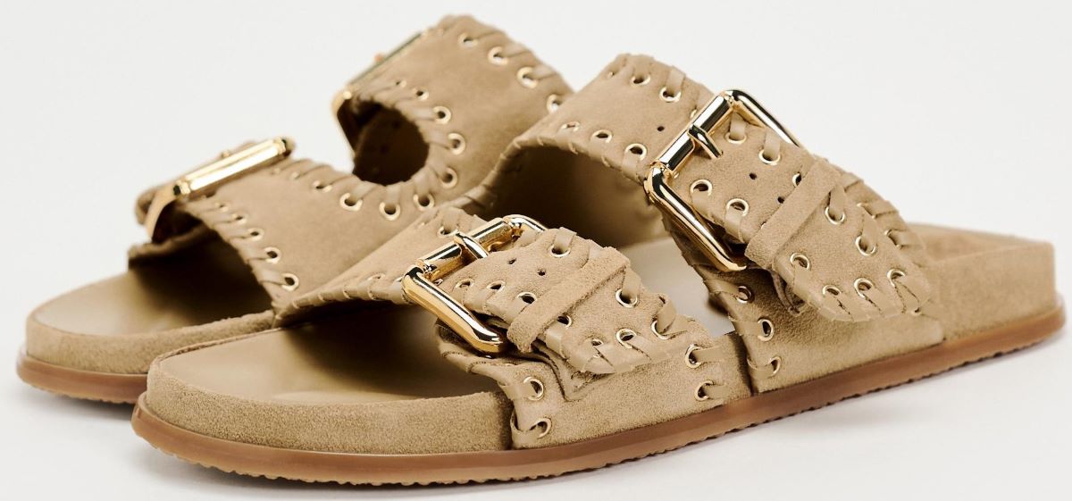 Sandalias herraje de tiras con hebilla de Zara