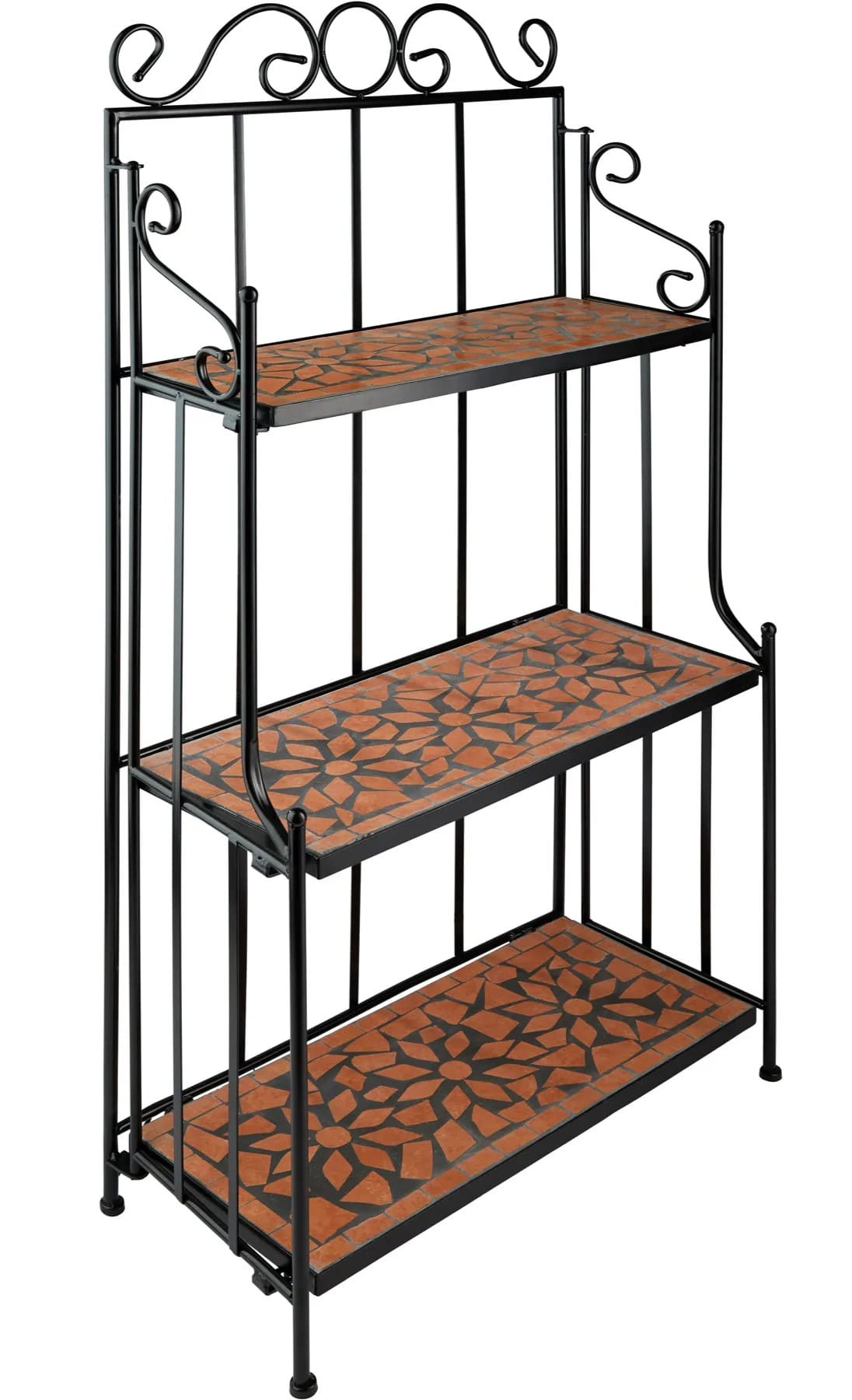 Estantería de forja y mosaico con 3 estantes