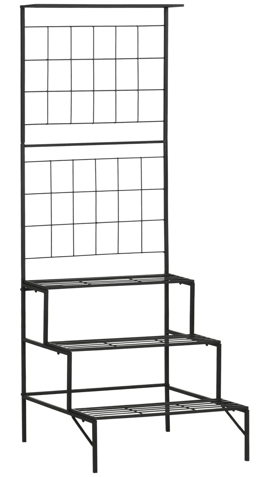 Soporte para plantas con enrejado de metal Outsunny