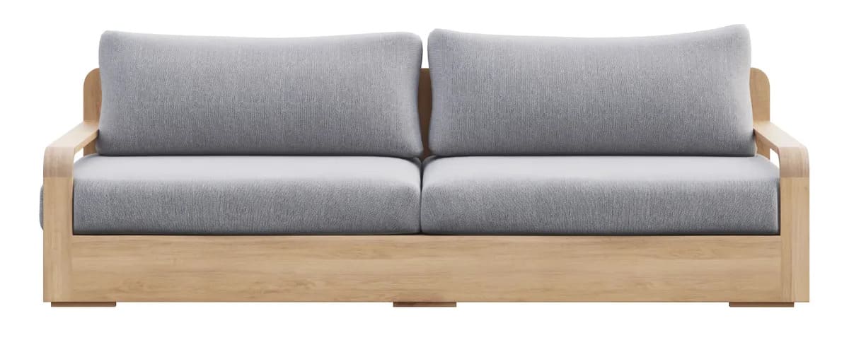 El sofá de porche con cojín de exterior de madera Bari gris de Leroy Merlin