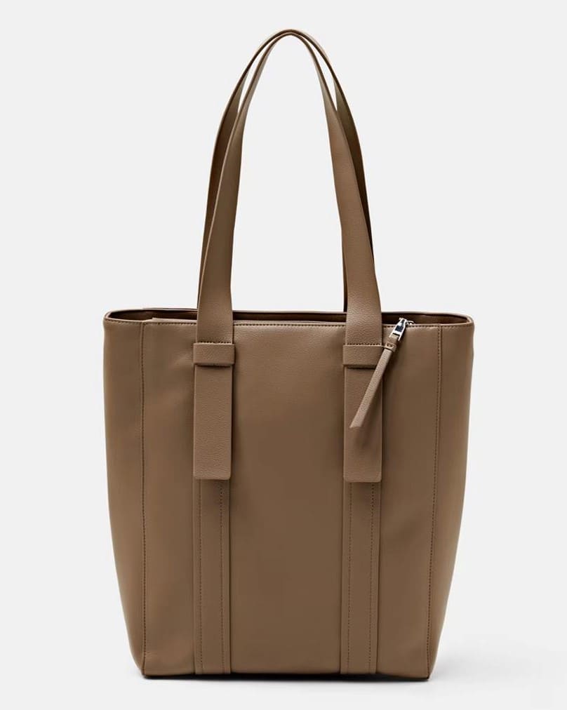 Bolso shopper efecto piel con accesorio removible Espirit