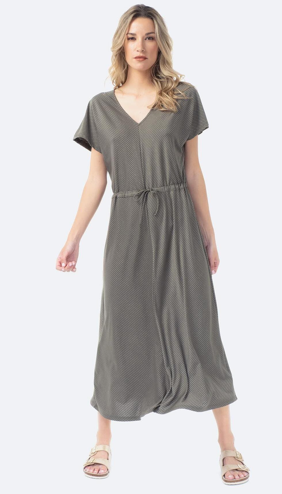 El vestido largo con manga corta de mujer TEX de Carrefour