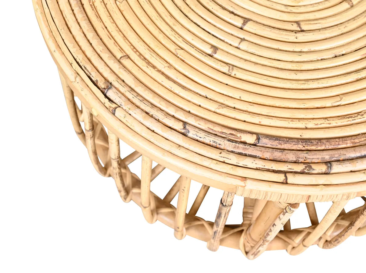 La mesa de jardín de ratán natural Bombai en color beige de Leroy Merlin