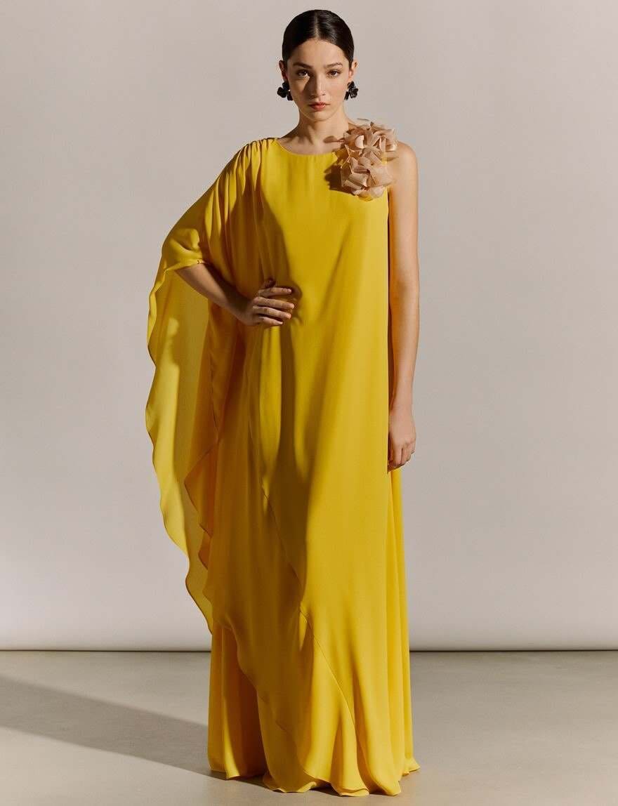 Vestido largo fluido túnica de El Corte Inglés