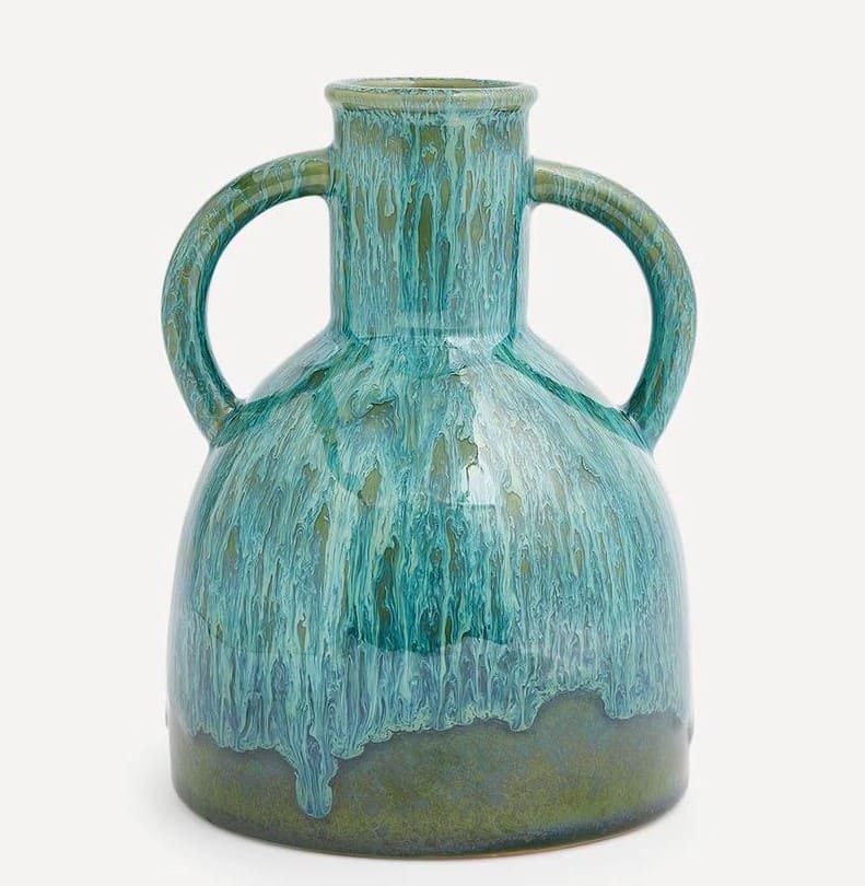 Jarrón de porcelana con 2 asas