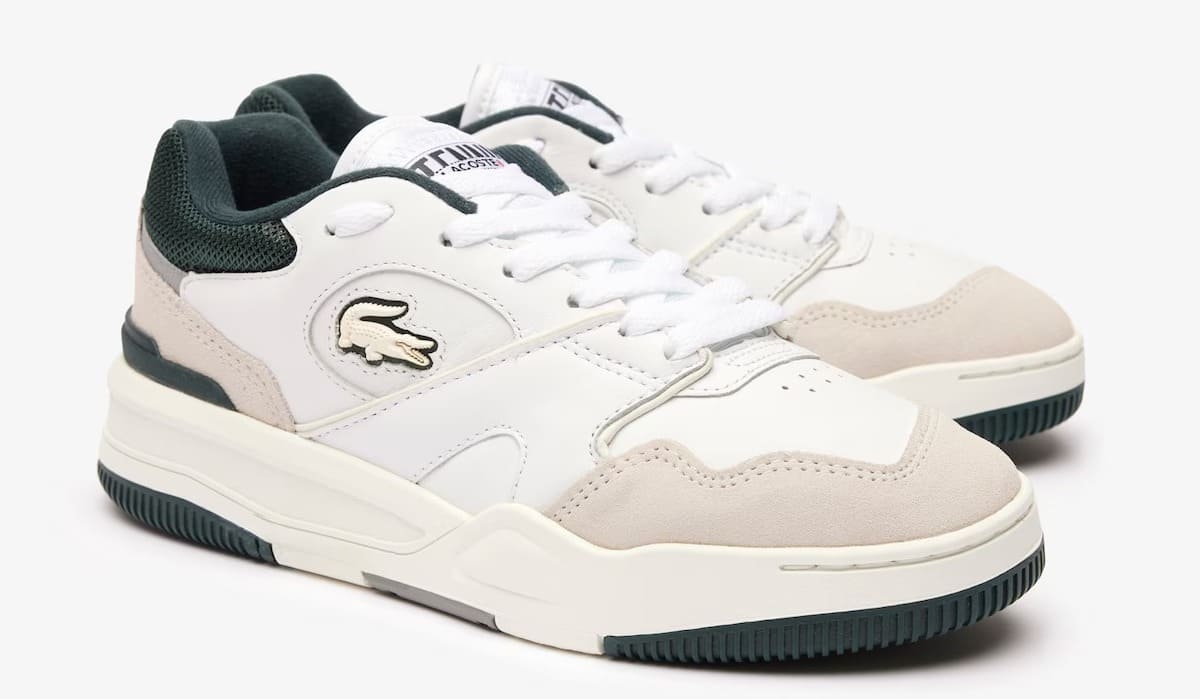 Las zapatillas de mujer Lineshot con cuello de malla y piel de Lacoste