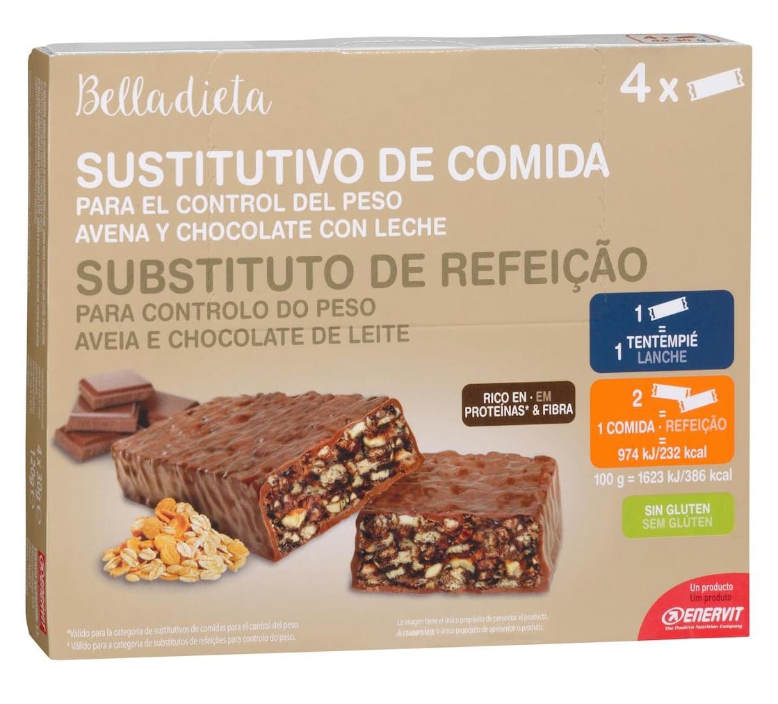 Barritas sustitutivo de comida Belladieta sabor avena y chocolate