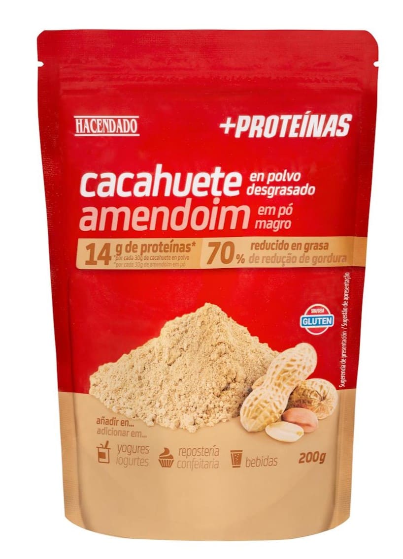 Cacahuete +Proteínas en polvo desgrasado Hacendado