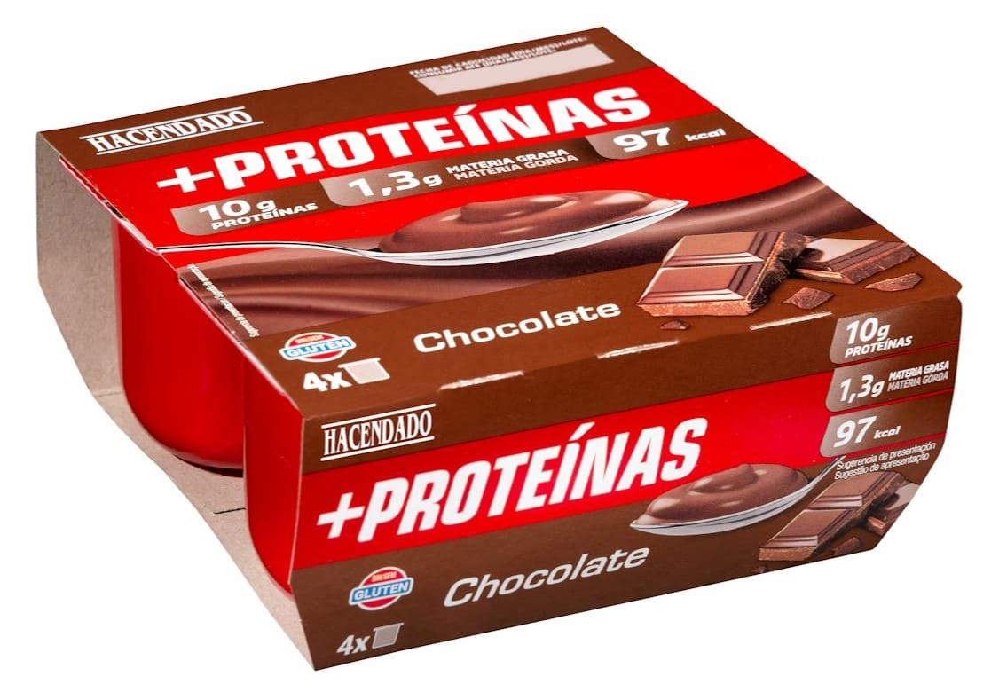 Natillas con chocolate +Proteínas Hacendado