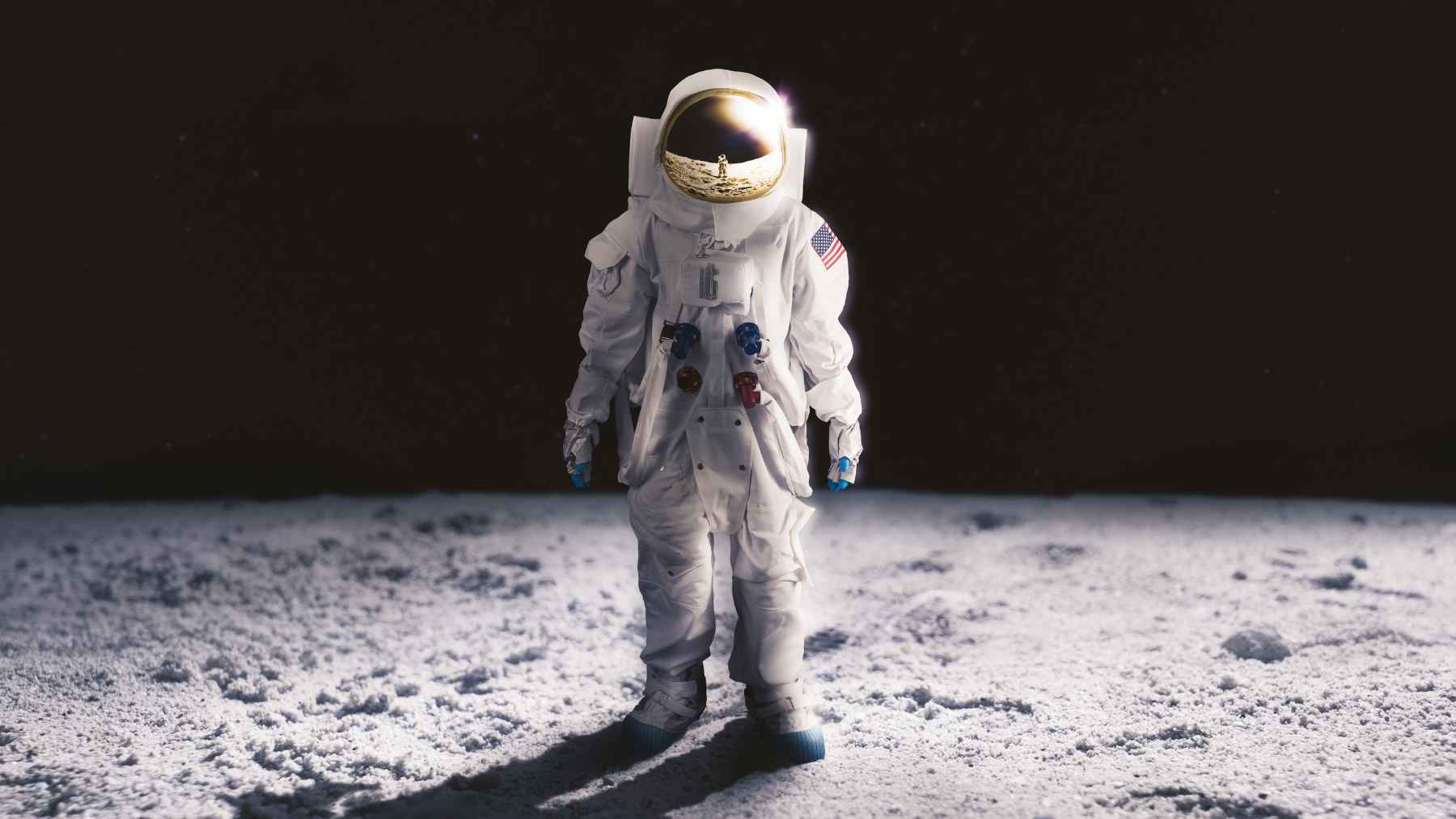 Un astronauta de la NASA en la Luna