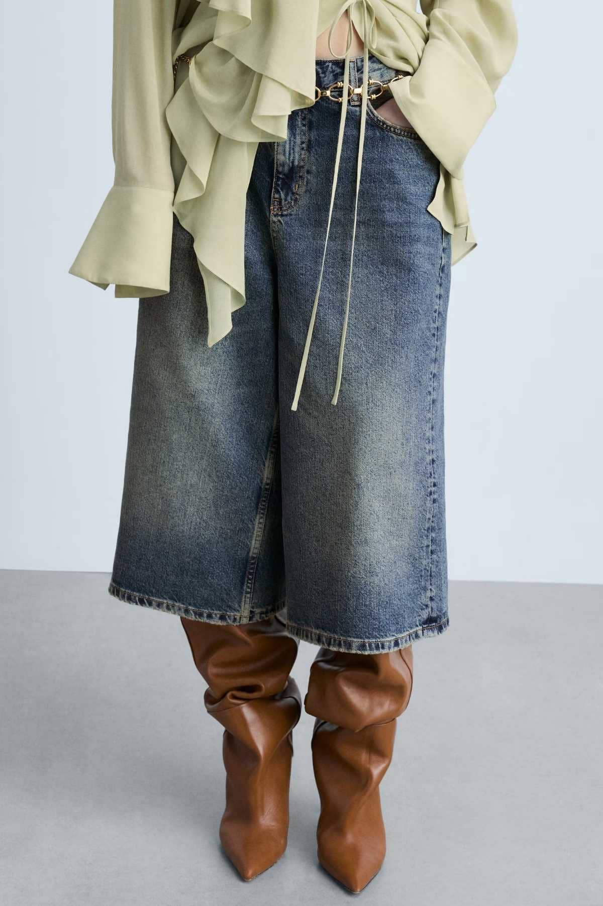 Bermudas vaqueras wideleg de Mango