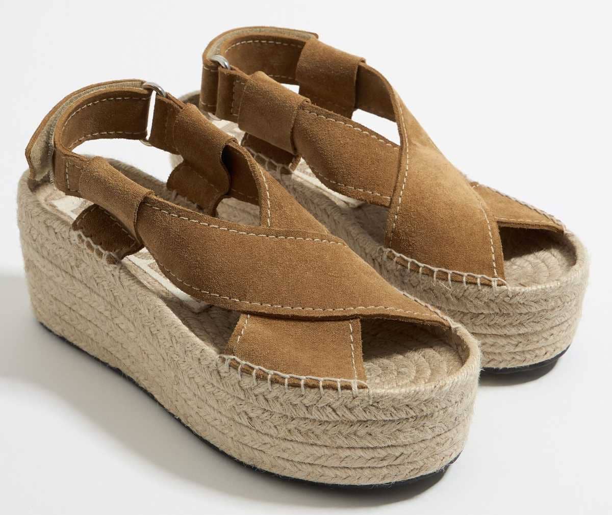 Cuña alta yute serraje marrón de Bimba y Lola