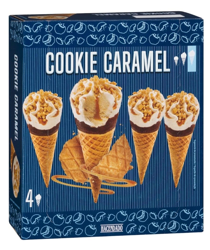 Helado cucurucho Cookie caramel