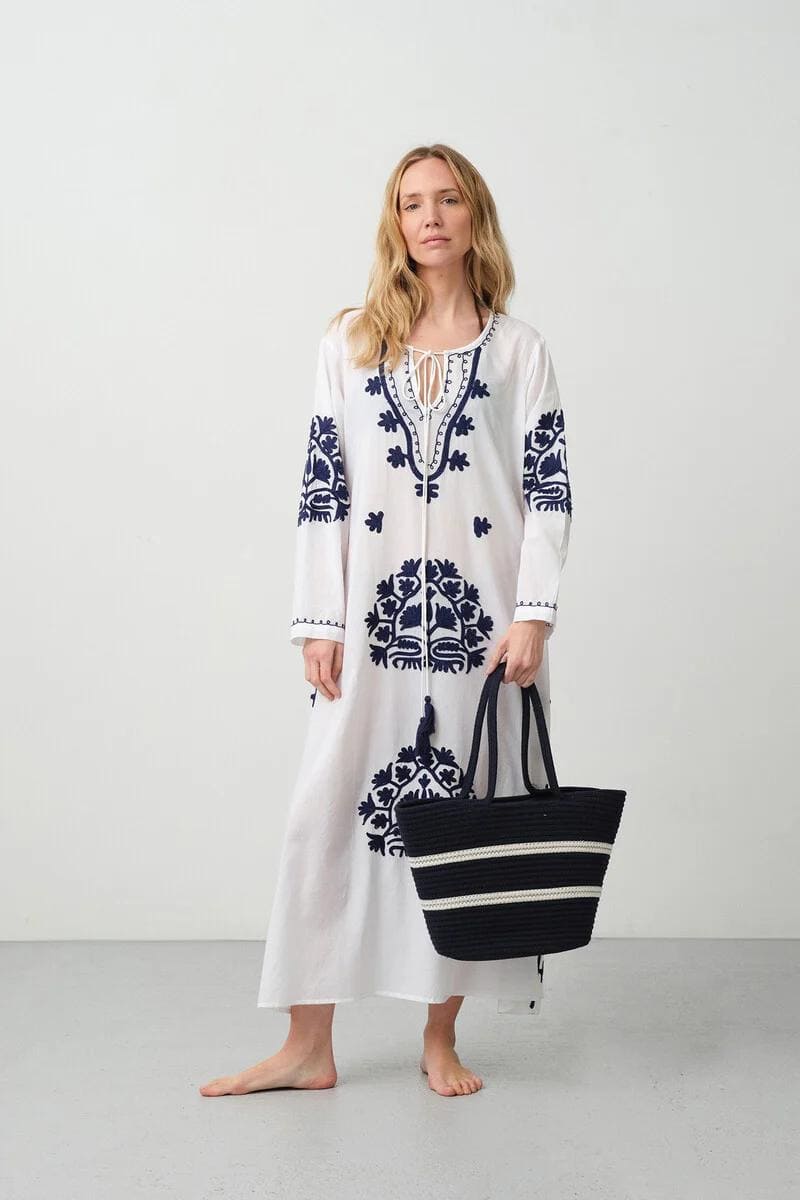 Capazo de playa en cuerda de algodón natural Textura