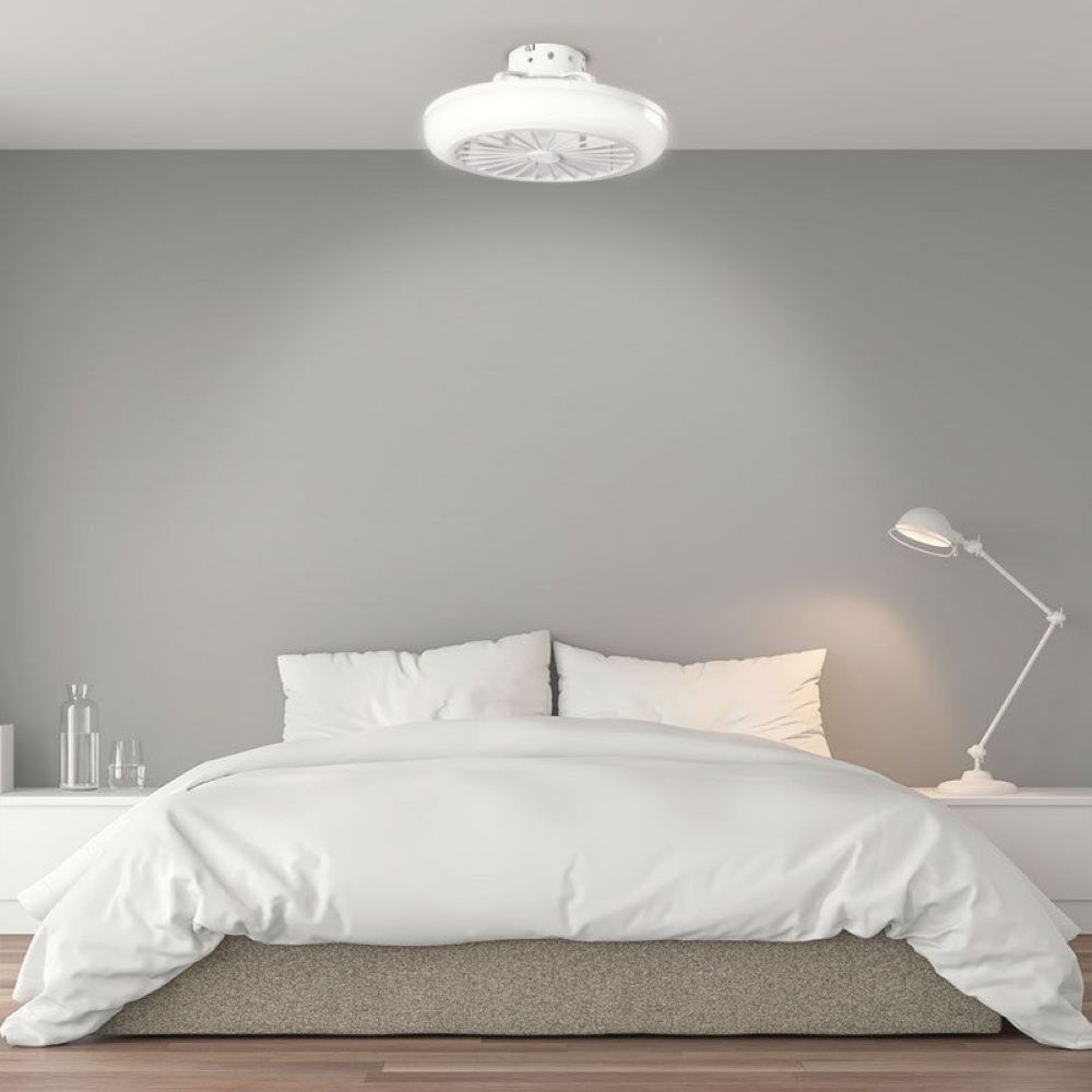 Lámpara-ventilador de techo con potencia de 36 W y 1800 Lm de la marca GREENICE de Leroy Merlin