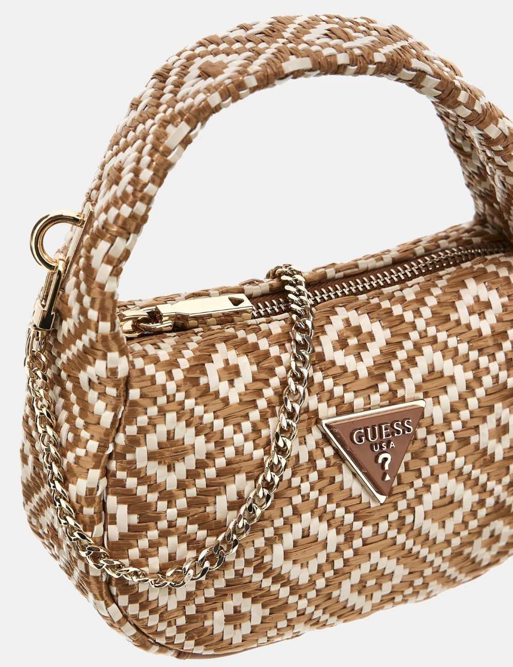 Minibolso de mano rianee rafia de Guess