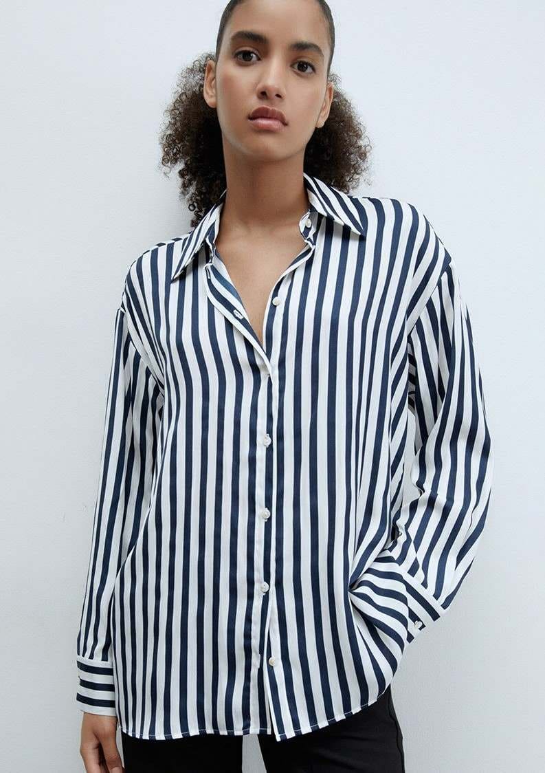 Sfera Camisa satinada rayas en El Corte Inglés