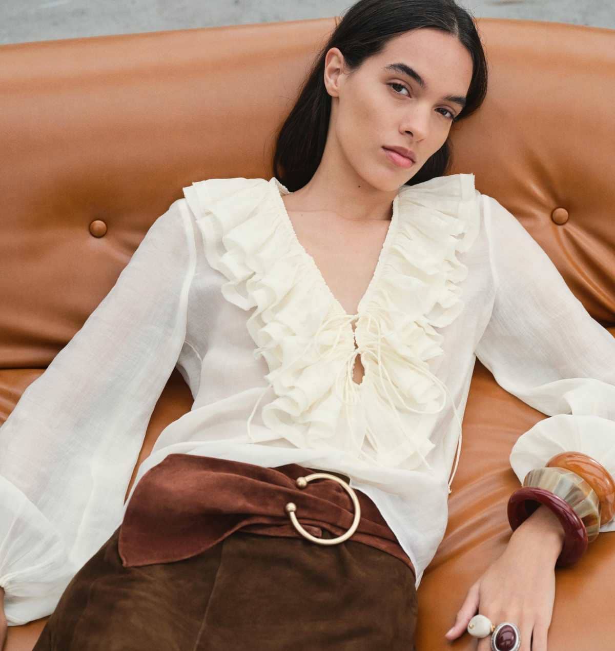 Blusa volantes ZW Collection de Zara