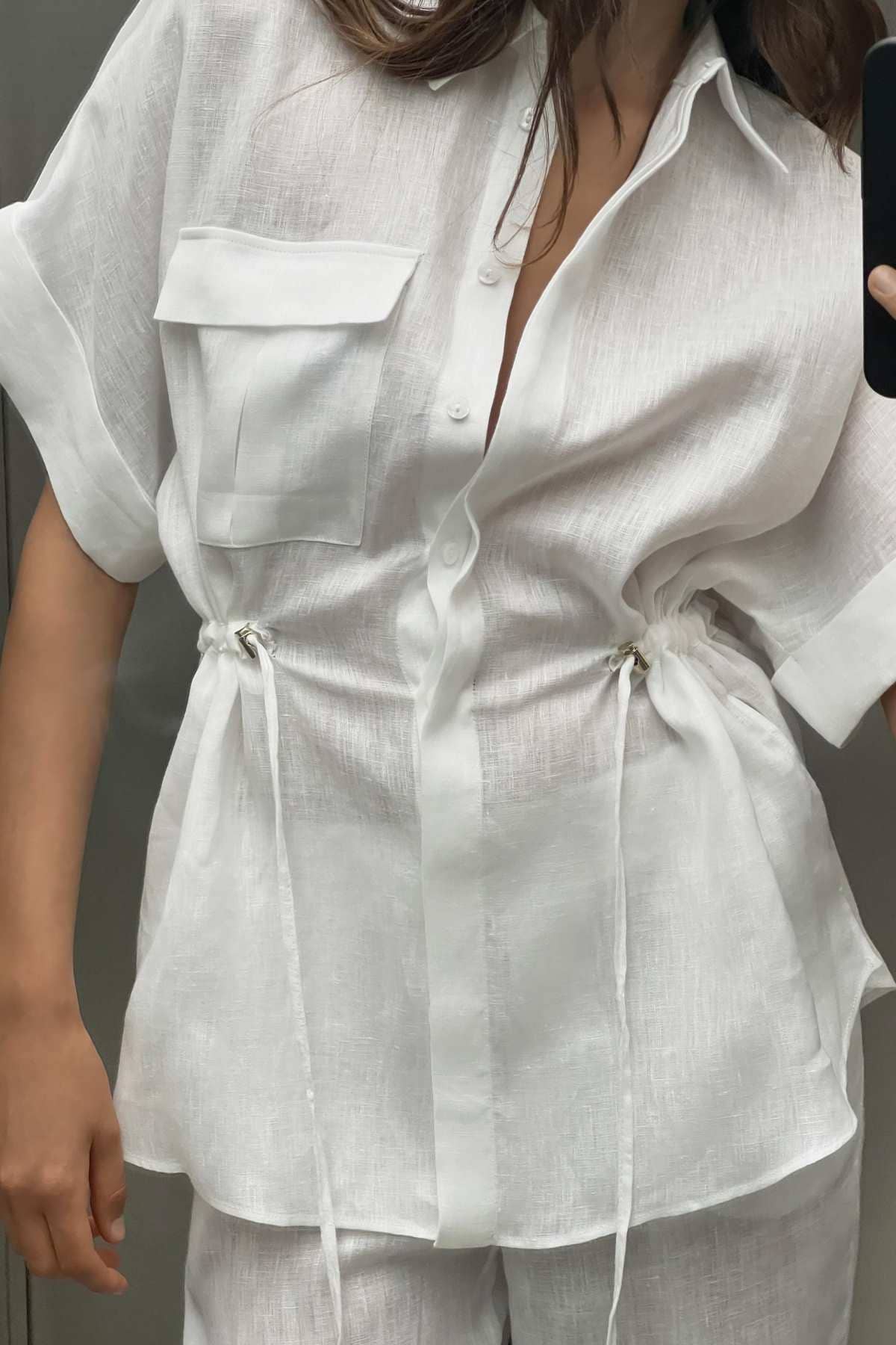 Camisa safari 100 lino de Zara