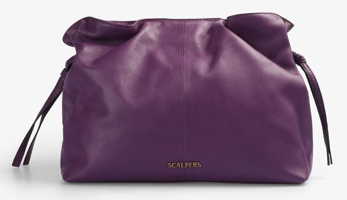 Scalpers Bandolera de mujer con detalles de frunces de piel