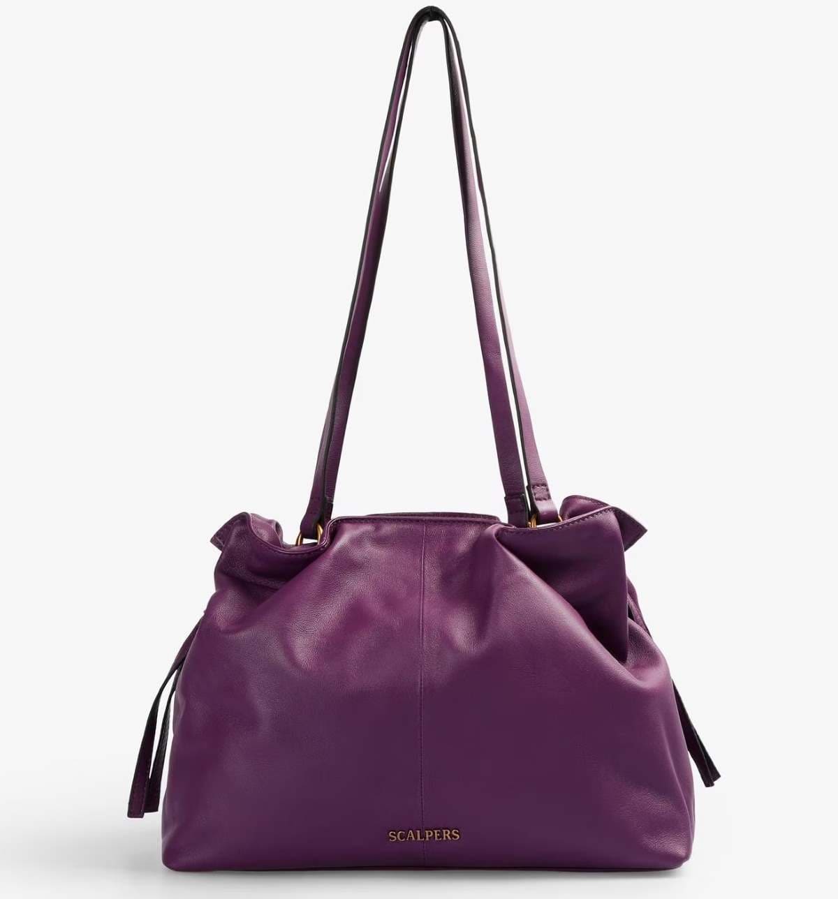 Scalpers Bandolera de mujer con detalles de frunces de piel