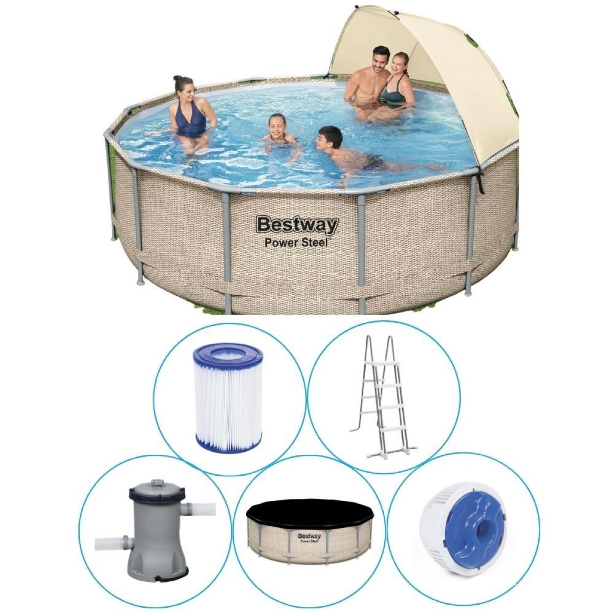 Piscina desmontable Bestway Power Steel con refugio de Decathlon