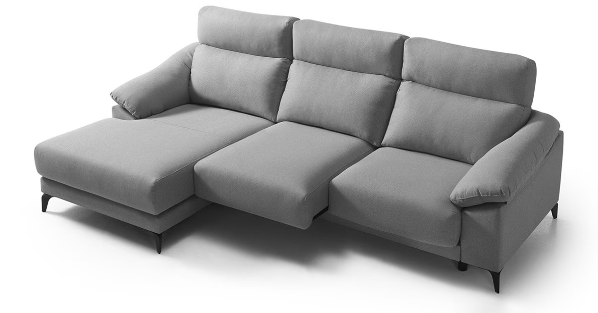 Sillón de tres asientos con chaise longue modelo Alabama de El Corte Inglés