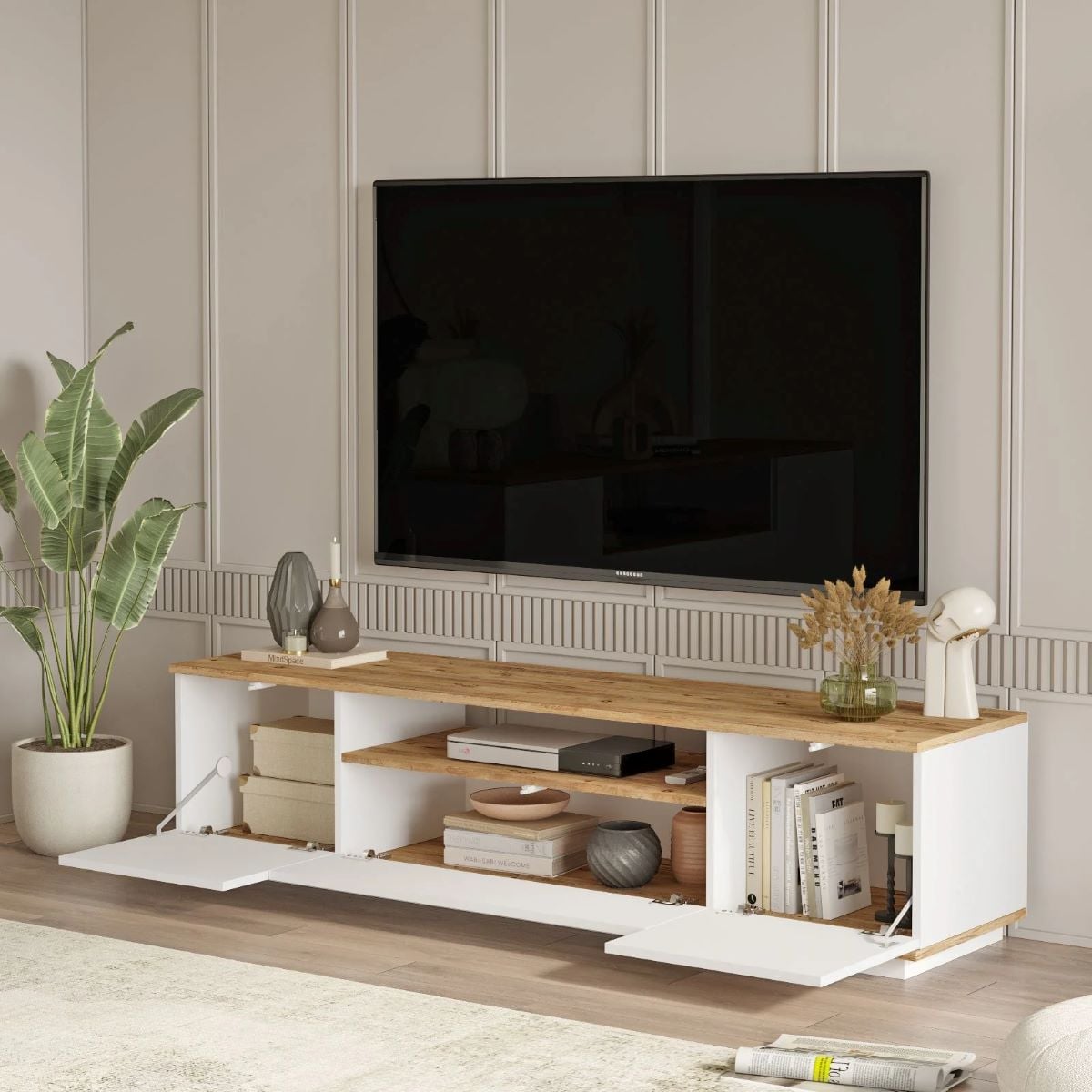 Mueble de salón de madera de pino modelo Yurupa de Leroy Merlin
