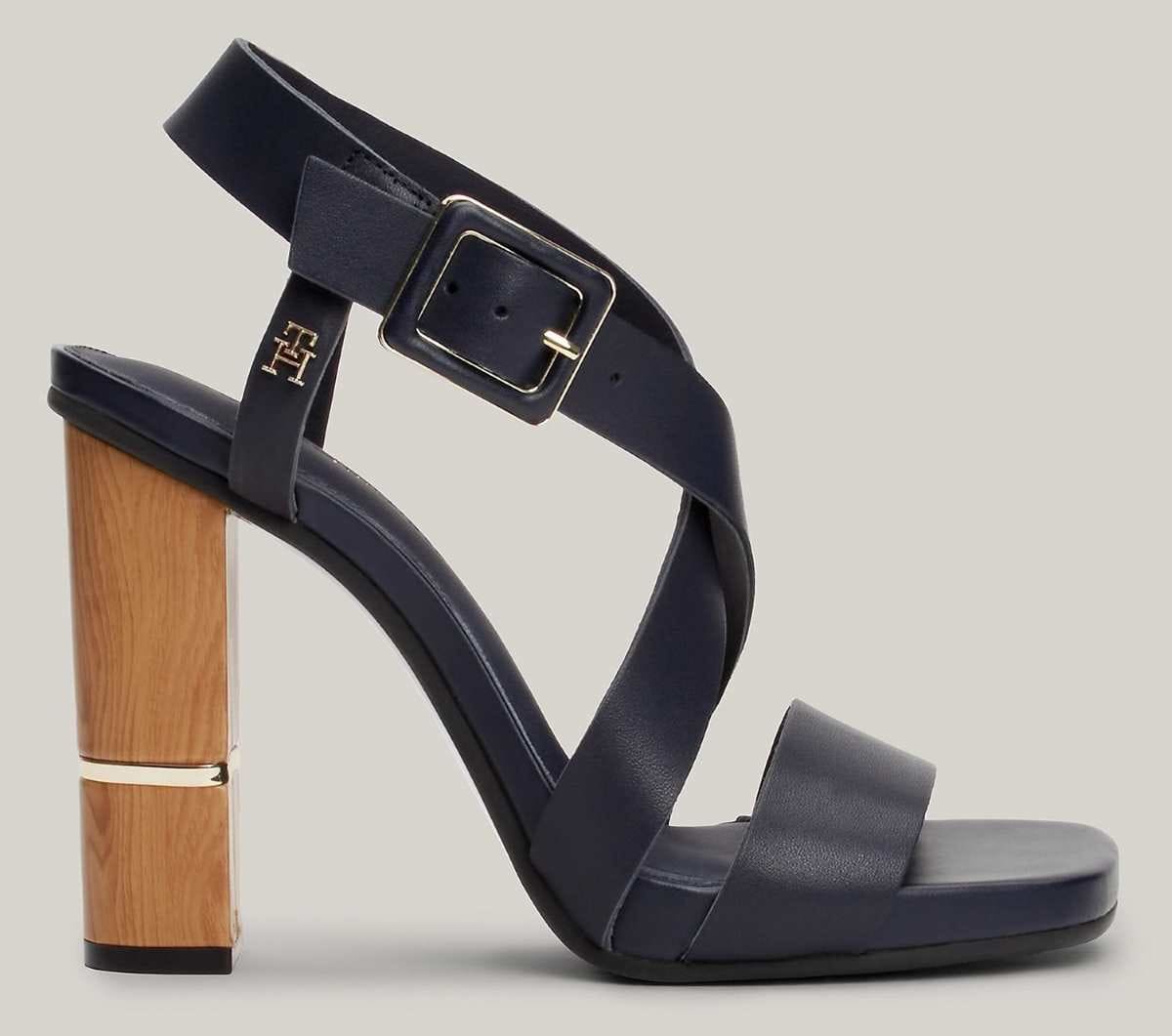 Tacón de piel metalizado TH Monogram de Tomy Hilfiger