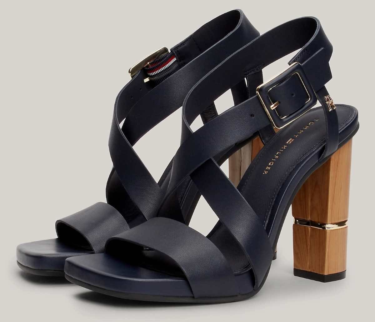 Tacón de piel metalizado TH Monogram de Tomy Hilfiger