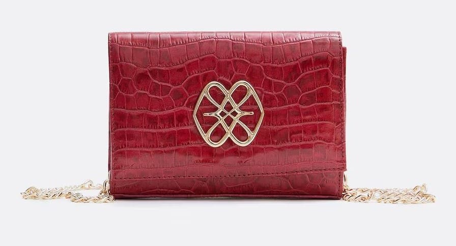 Cartera de mano con asa de cadena