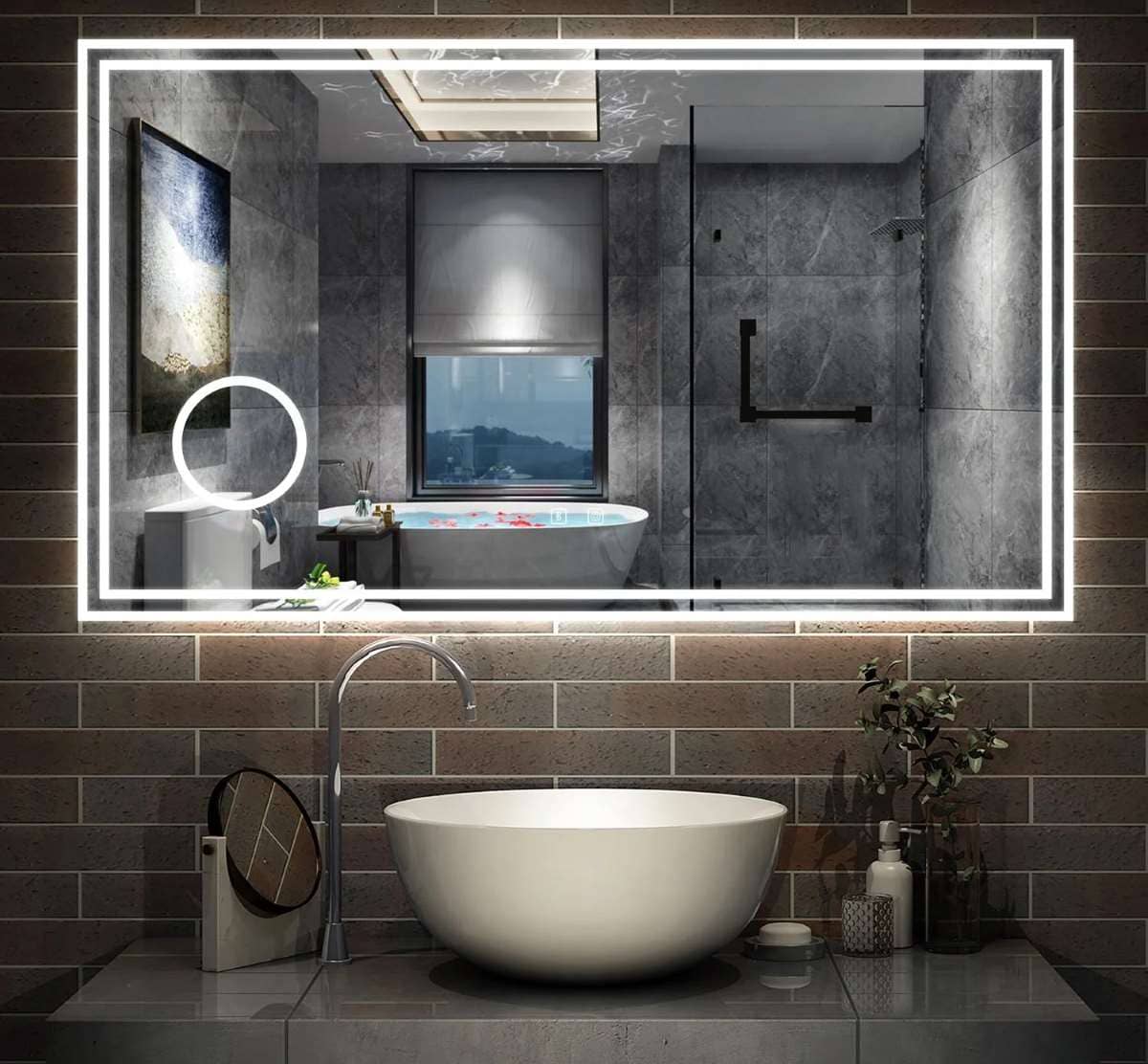 Espejo baño bluetooth con LED antivaho de Leroy Merlin