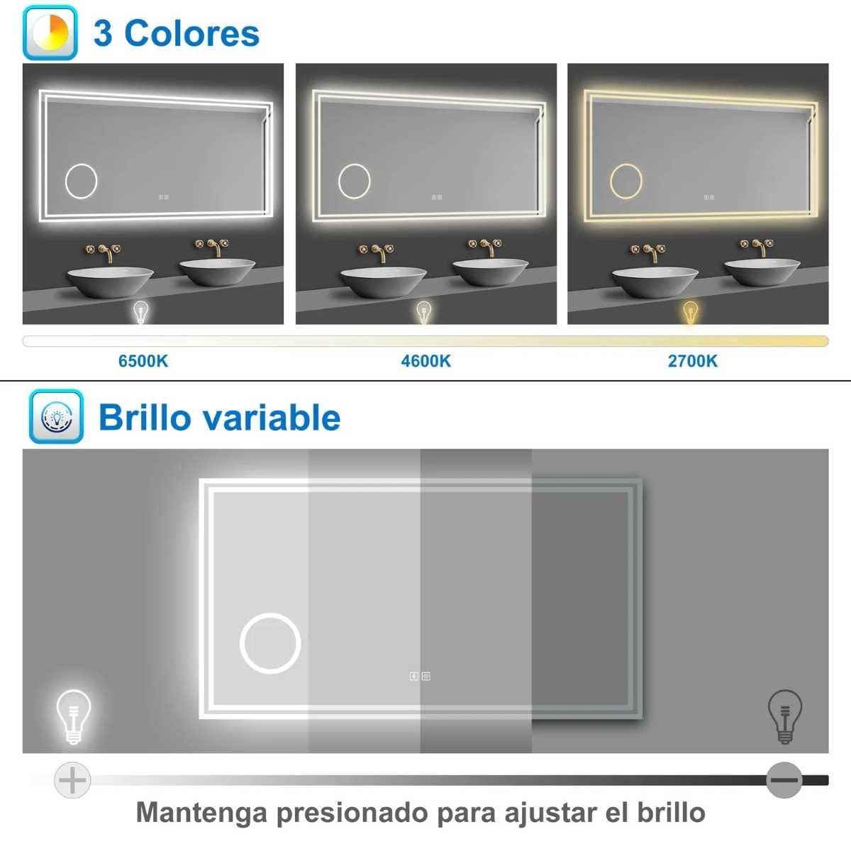 Espejo baño bluetooth con LED antivaho de Leroy Merlin