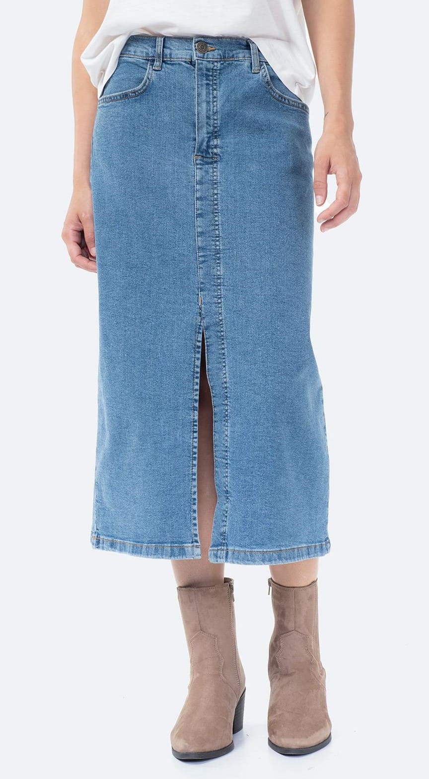 Falda vaquera midi de Mujer TEX de Carrefour