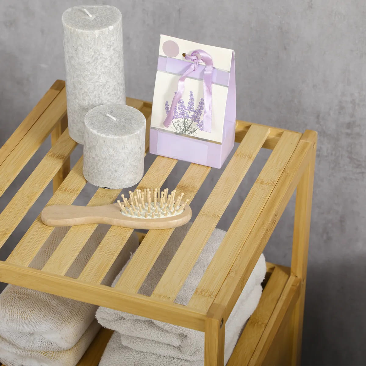 La estantería para baño kleankin de bambú en madera natural de Leroy Merlin