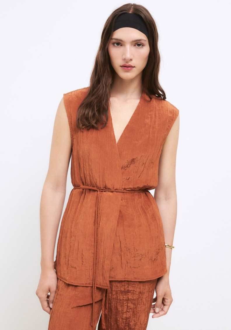 Tintoretto Blusa de mujer lisa sin mangas