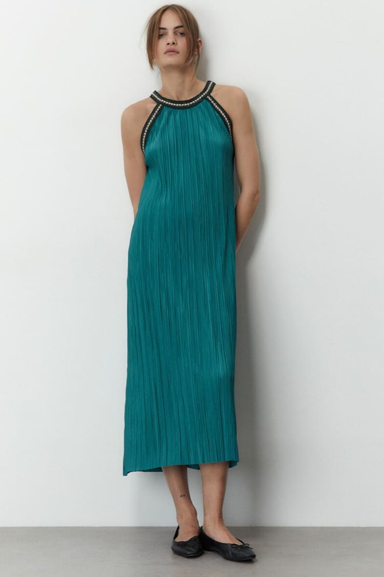 Sfera Vestido plisado collar de El Corte Inglés