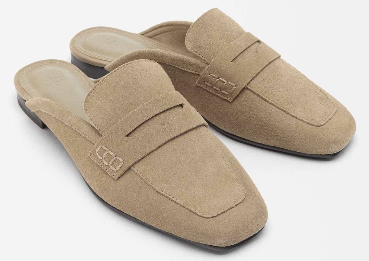 Zapatos De Piel Planos Destalonados de Parfois