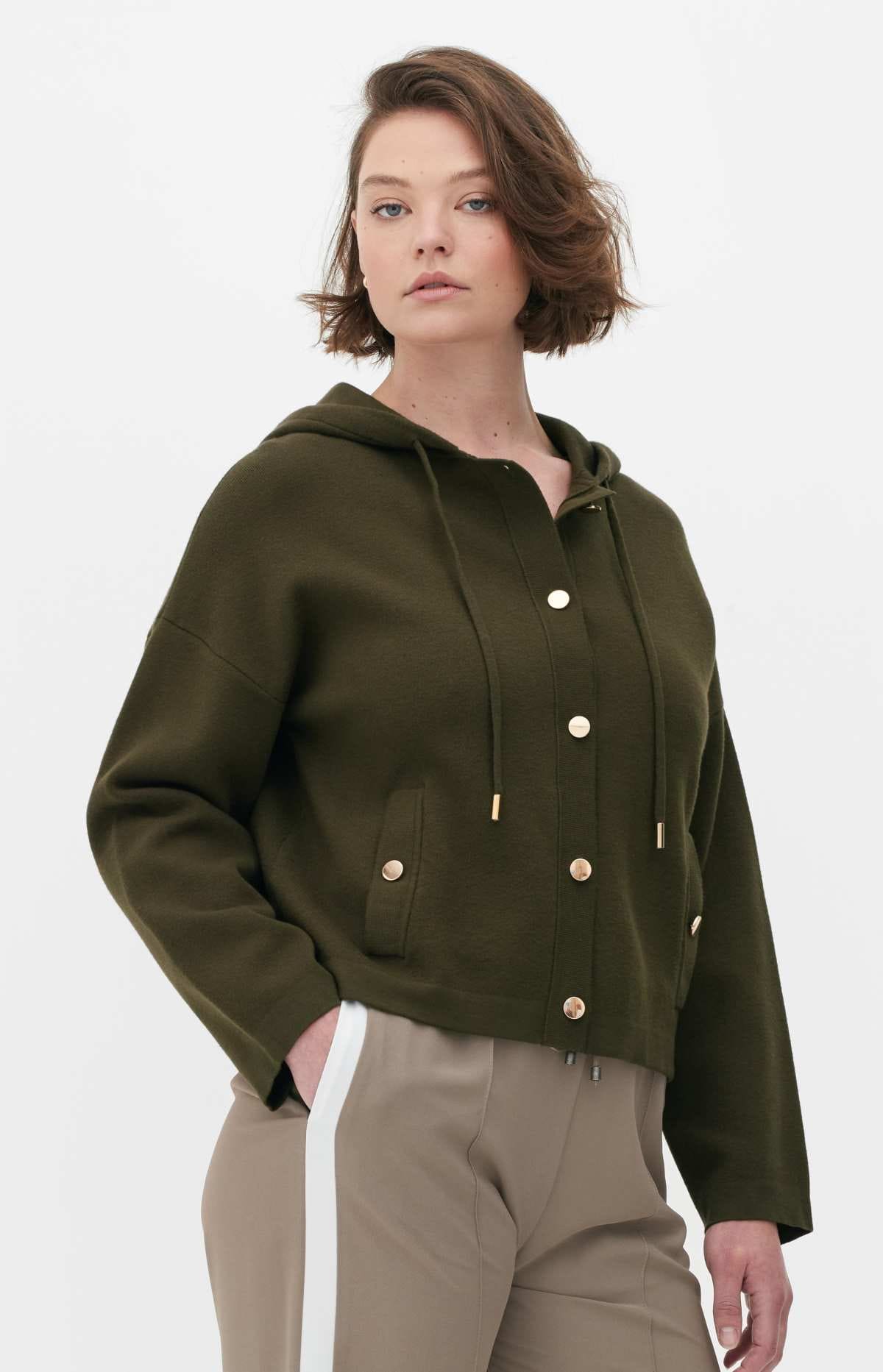 Cazadora bómber de punto con capucha de Primark