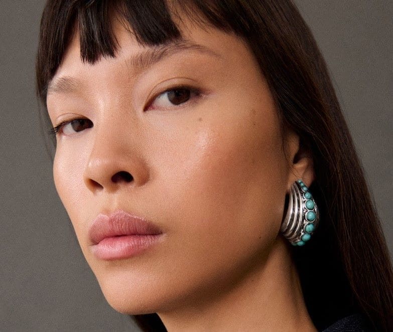 Pendientes aros volumen abalorios de Mango