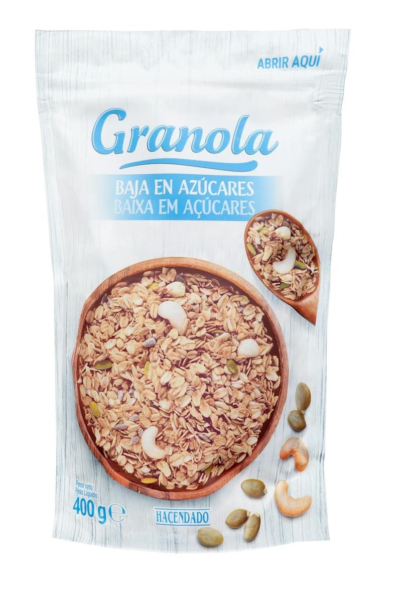 Cereales y semillas granola con frutos secos