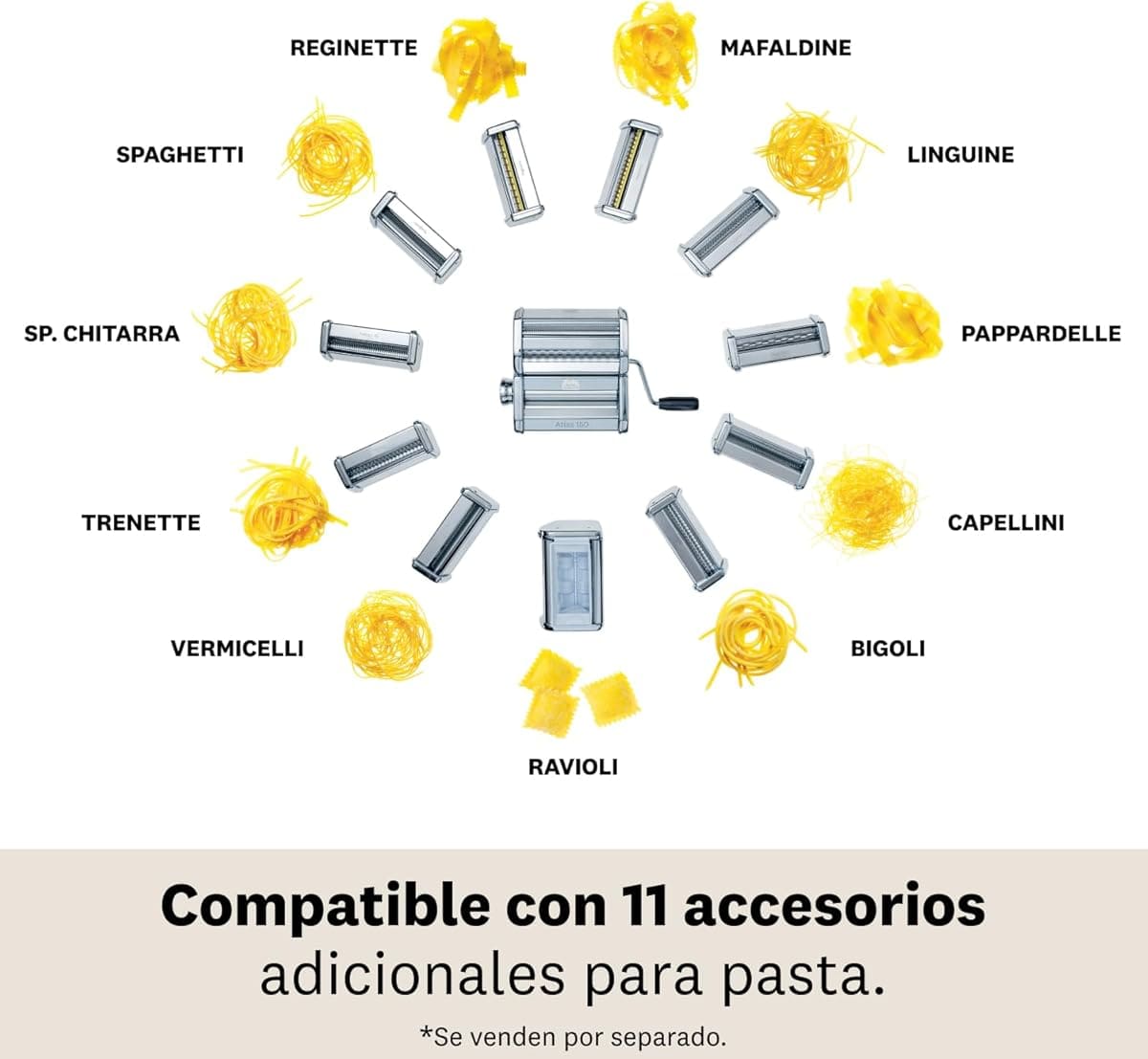 La máquina para hacer pasta Marcato Atlas 150 Classic de Amazon