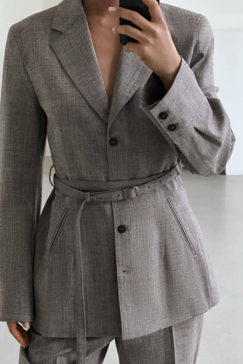 Blazer lana 100 cinturón zw collection de Zara