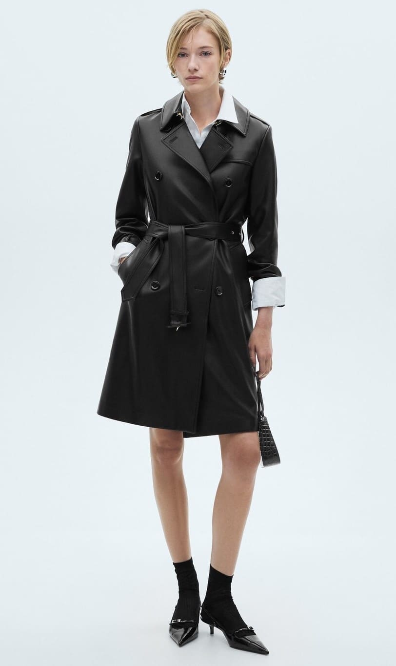 Trench efecto piel de Mango