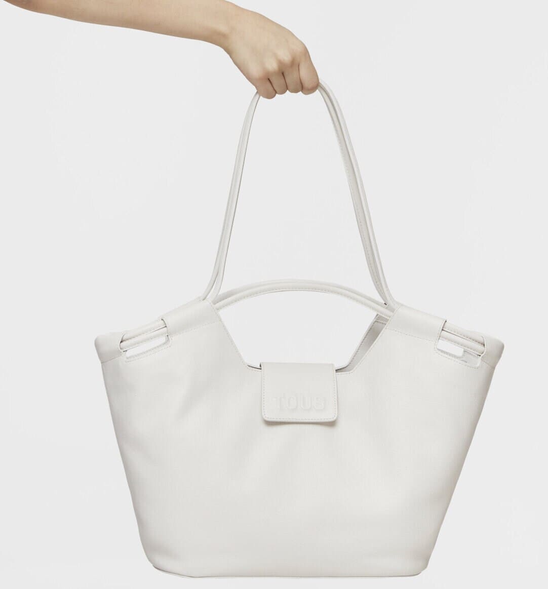 El bolso capazo grande de piel blanca Tous Sun