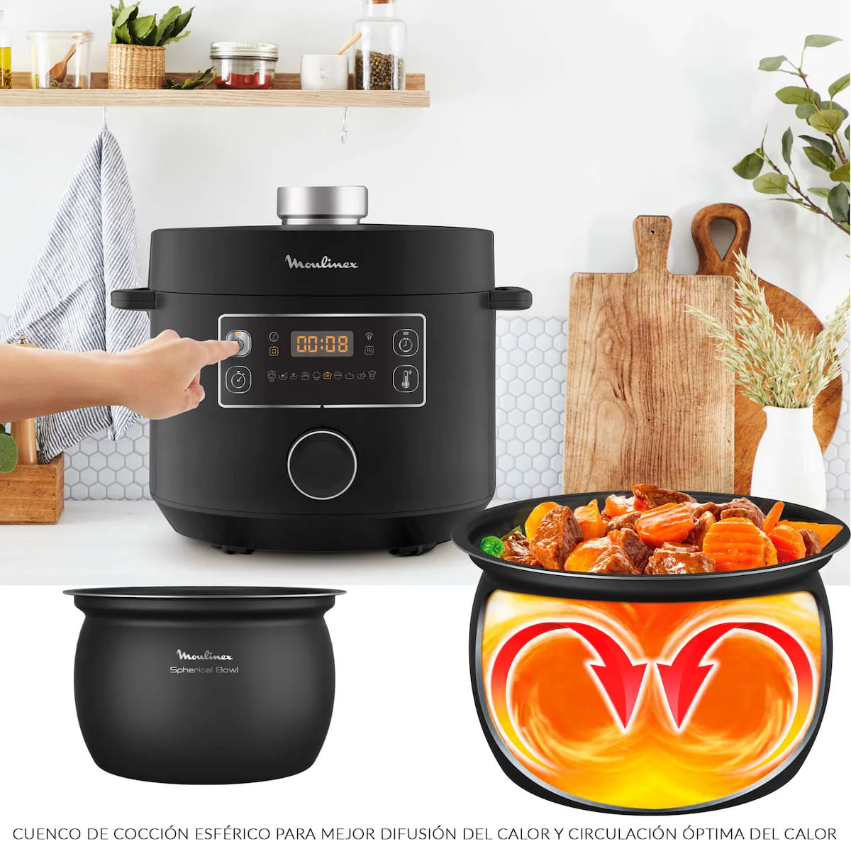 La olla a presión programable Moulinex CE754 TURBO Cuisine en El Corte Inglés