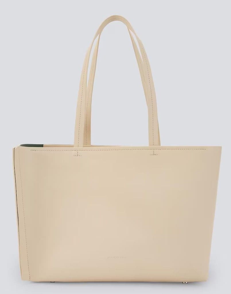 Bolso de hombro tipo shopper asimétrico de piel responsable