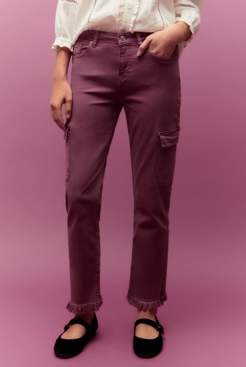 Green Coast Pantalón de mujer straight crop cargo de El Corte Inglés