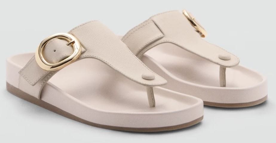 Sandalia piel hebilla de Mango