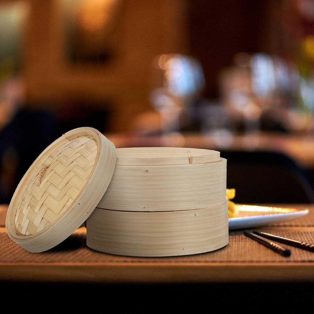 Vaporera de bambú Relaxdays